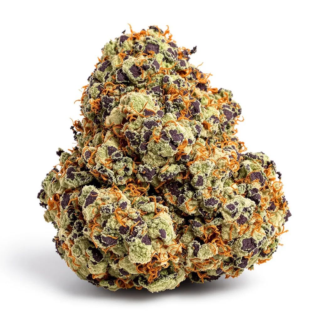 Black Rose 73% indica / 27% sativa flower with visible trichomes