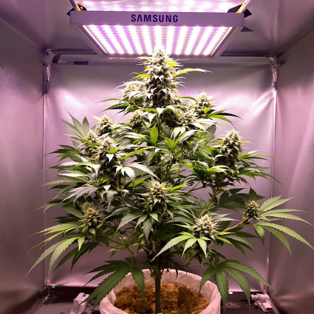 Black Water Purple OG Cheese cannabis plant in flowering stage — 90-130 cm feminised