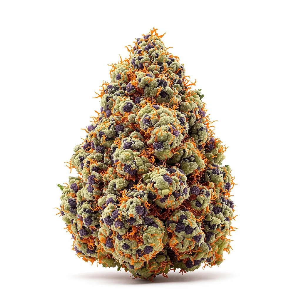 Blackberry Bubble 86% indica / 14% sativa flower with visible trichomes