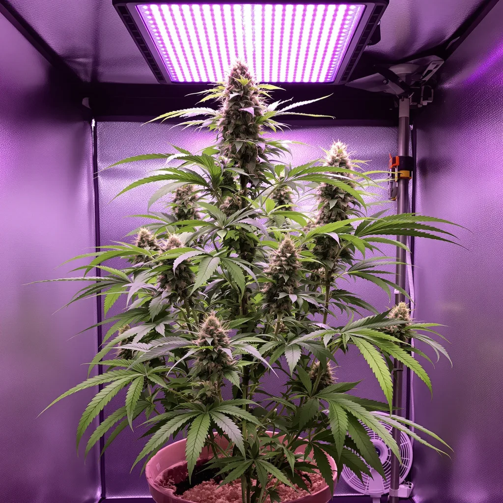 Blue Amnesia cannabis plant in flowering stage — 100 cm autoflower