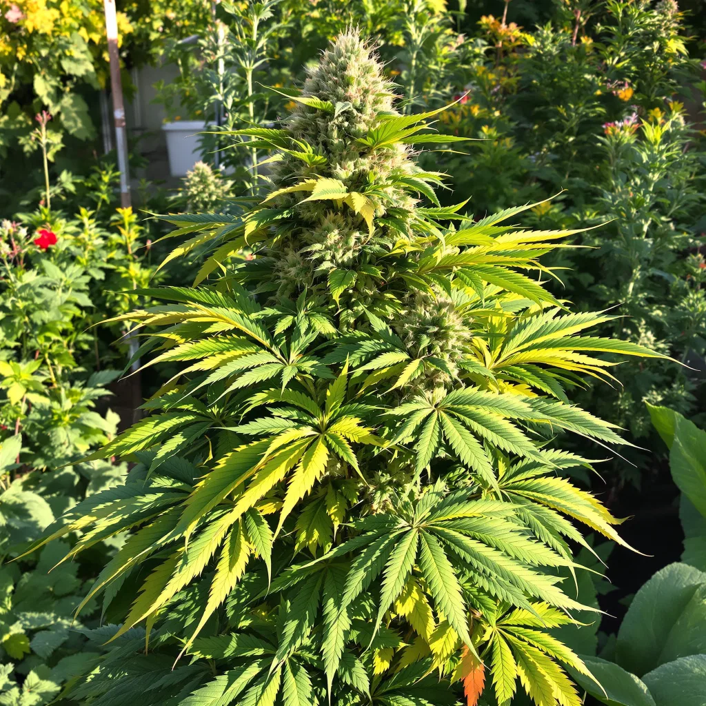 Blue Blood 72% indica / 28% sativa flower with visible trichomes