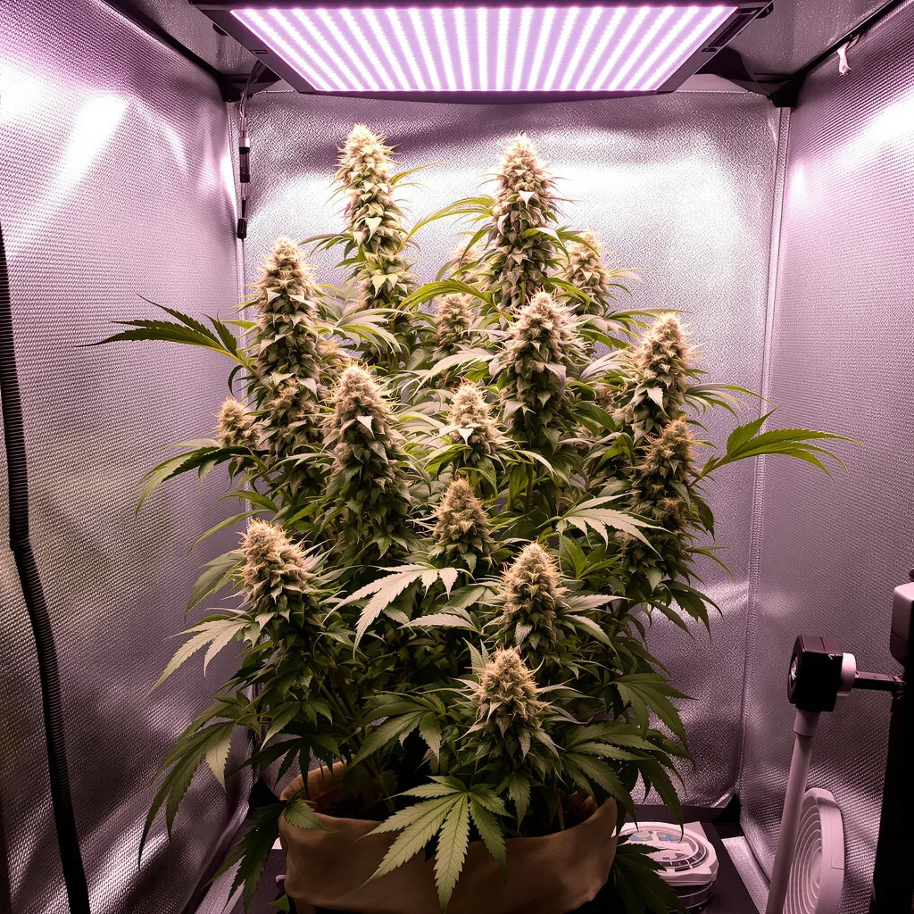 Blue Cookies cannabis plant in flowering stage — 60-100 cm autoflower