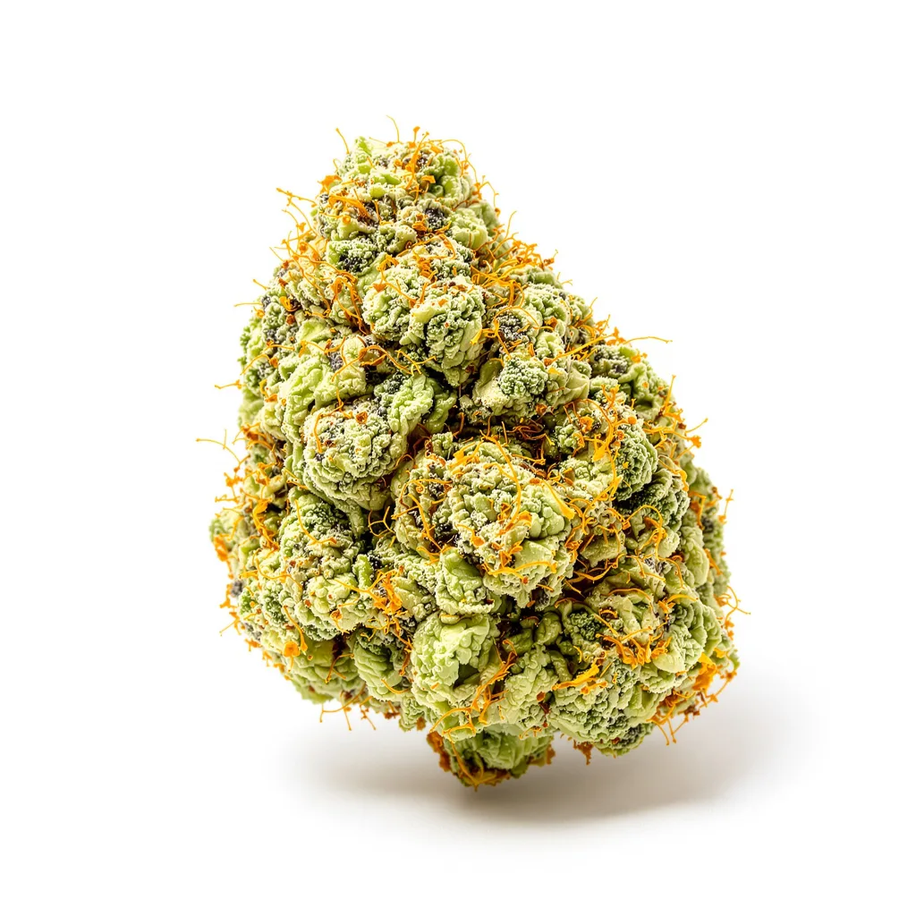 Blue Dream 19% indica / 81% sativa flower with visible trichomes