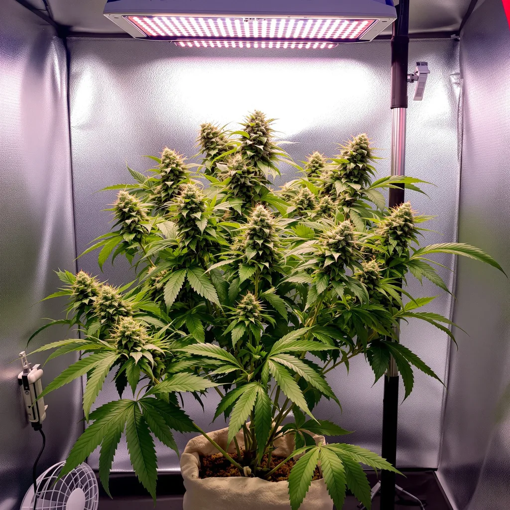 Blue Frost cannabis plant in flowering stage — 90-130 cm feminised