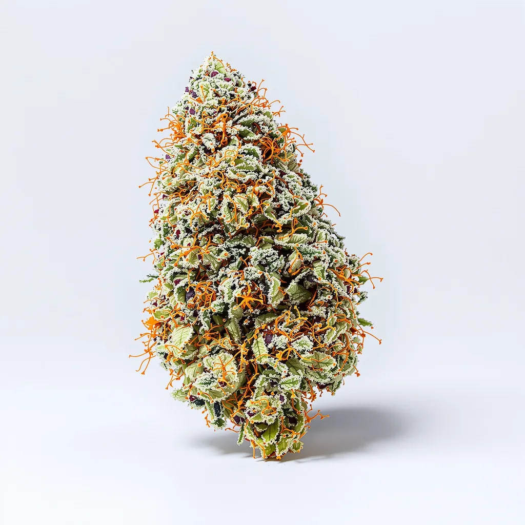 Blue Galaxy 40% indica / 60% sativa flower with visible trichomes