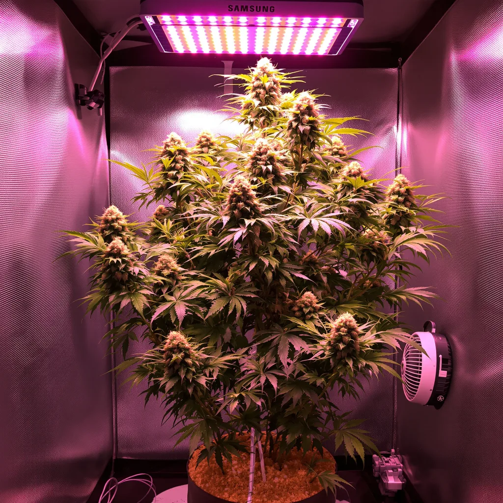 Blue Goo cannabis plant in flowering stage — 120-180 cm feminised