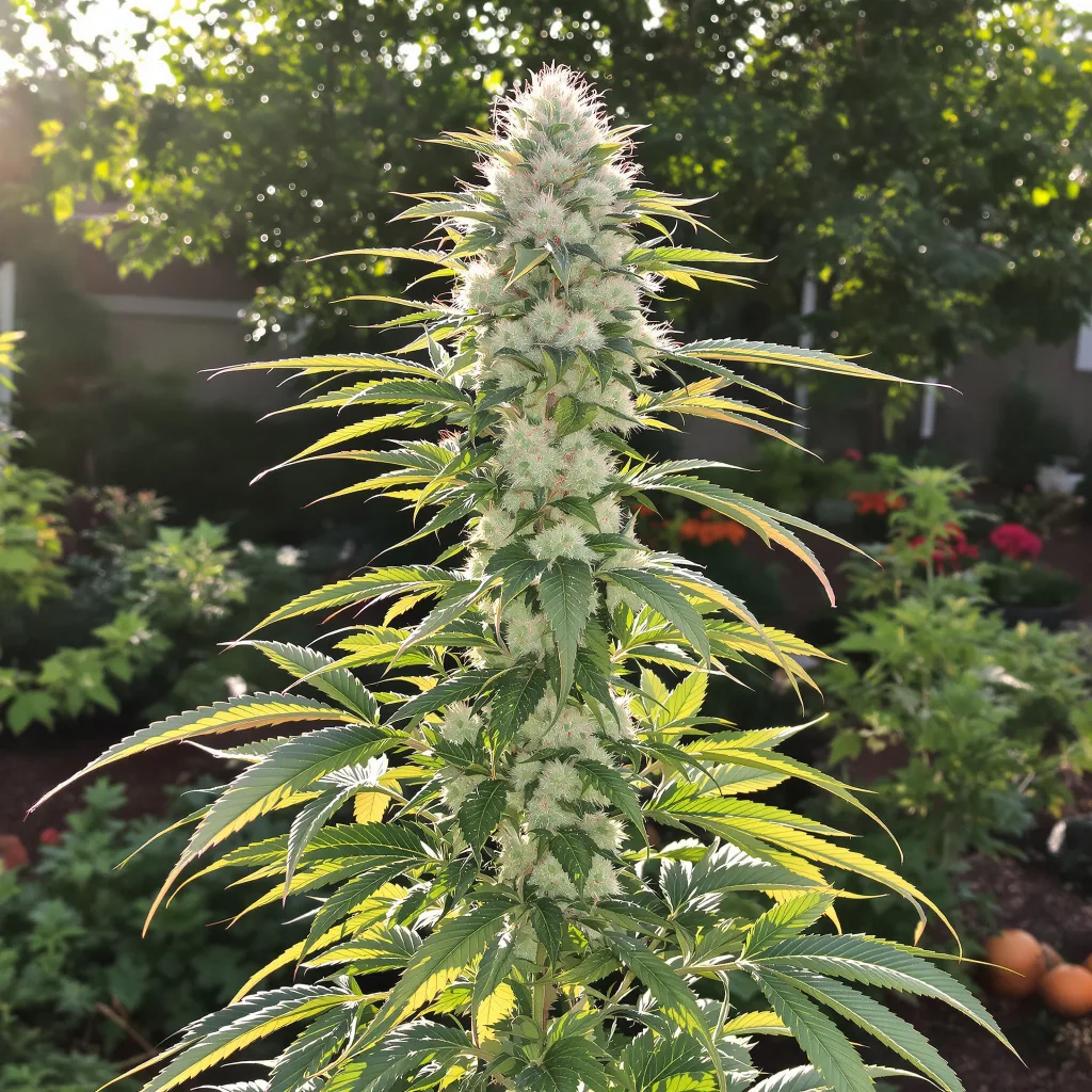 Blue Hawaiian 38% indica / 62% sativa flower with visible trichomes