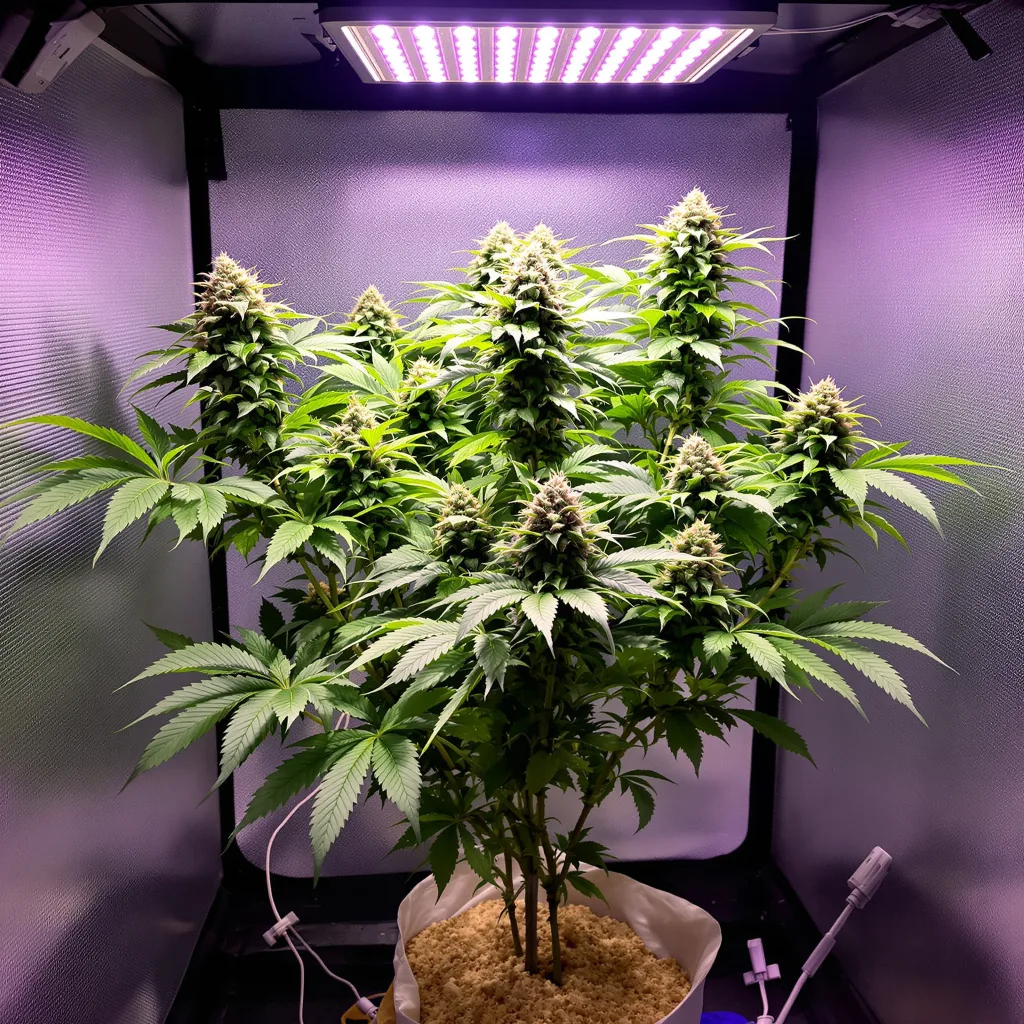Blue Haze cannabis plant in flowering stage — 60-100 cm autoflower