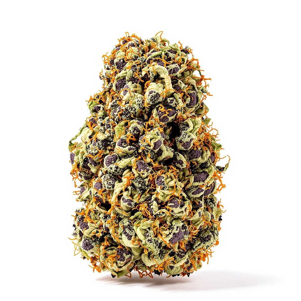 Blue Haze 80% indica / 20% sativa flower with visible trichomes