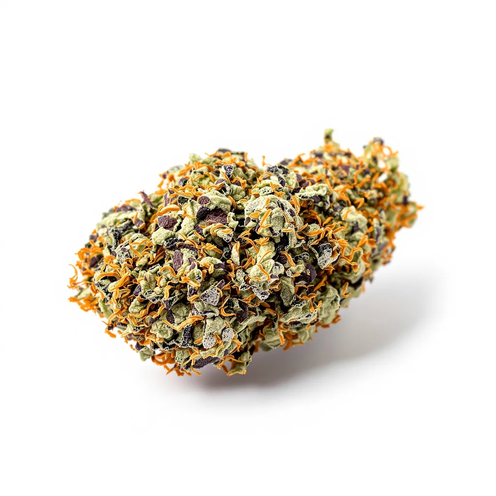 Blue Jack City 65% indica / 35% sativa flower with visible trichomes