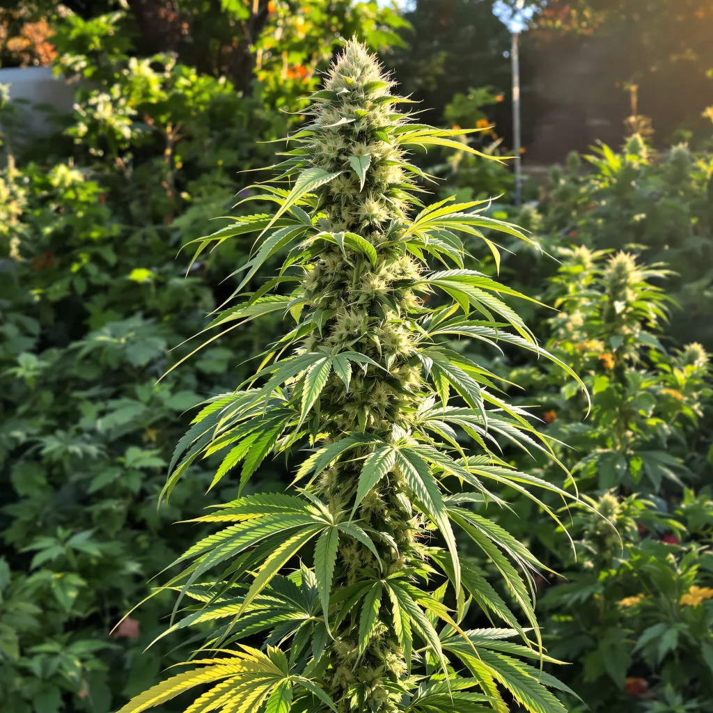 Blue Kiss 12% indica / 88% sativa flower with visible trichomes