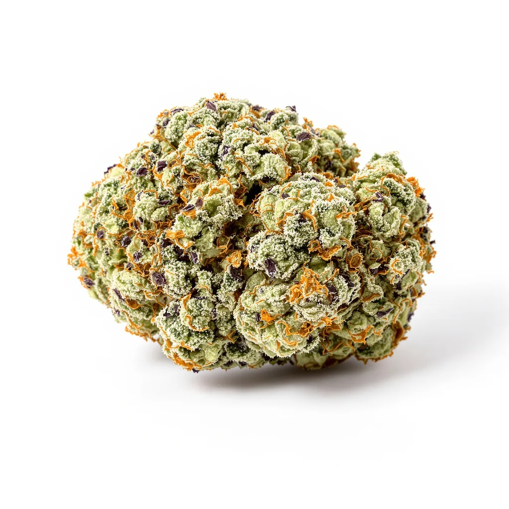 Blue Mango 40% indica / 60% sativa flower with visible trichomes
