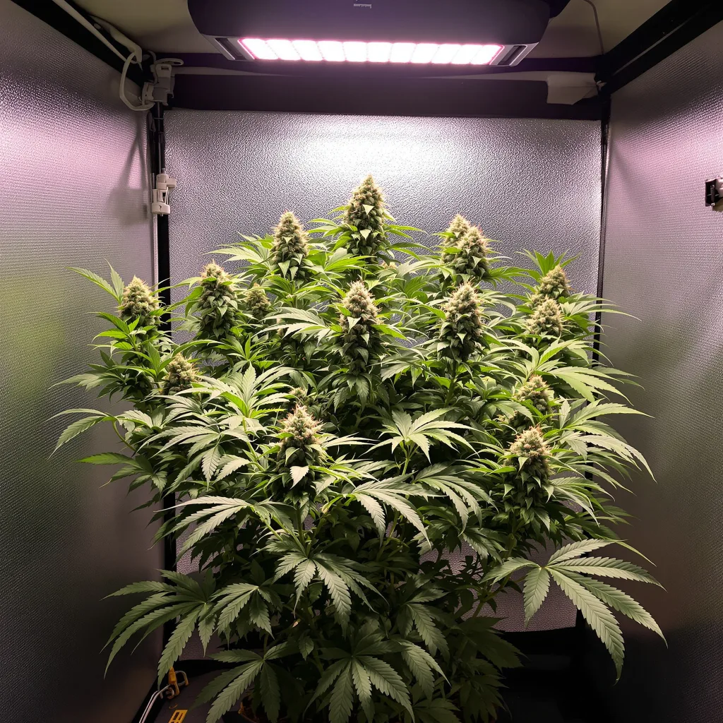 Blue Monster cannabis plant in flowering stage — 90-130 cm feminised