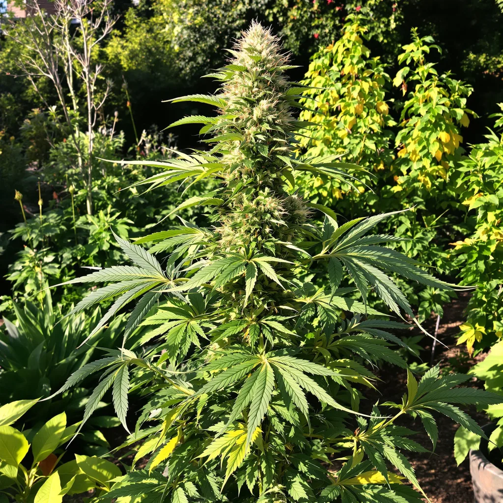 Blue Mystic 68% indica / 32% sativa flower with visible trichomes