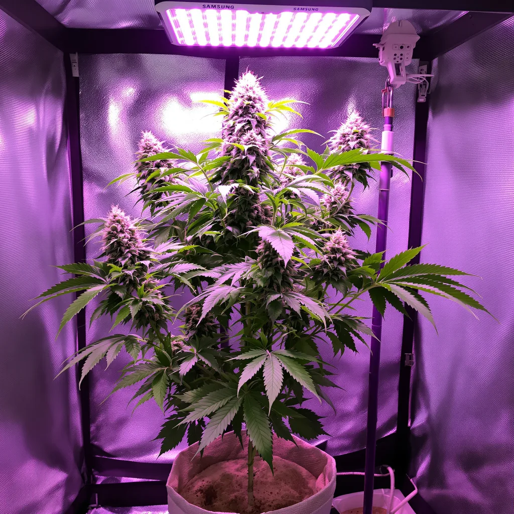 Blue Persuasion cannabis plant in flowering stage — 90-130 cm feminised