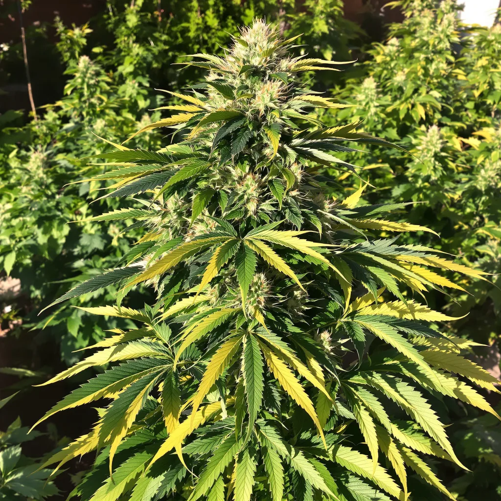 Blueberry Gusto 75% indica / 25% sativa flower with visible trichomes