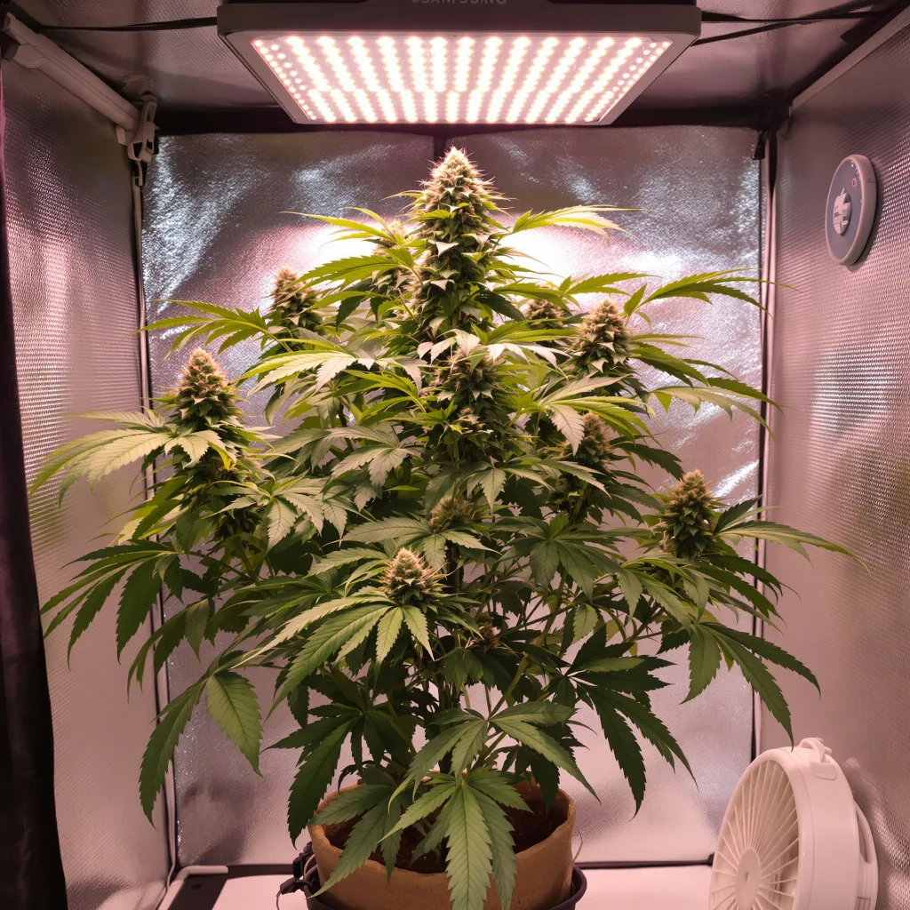 Blueberry Kush cannabis plant in flowering stage — 70-100 cm autoflower