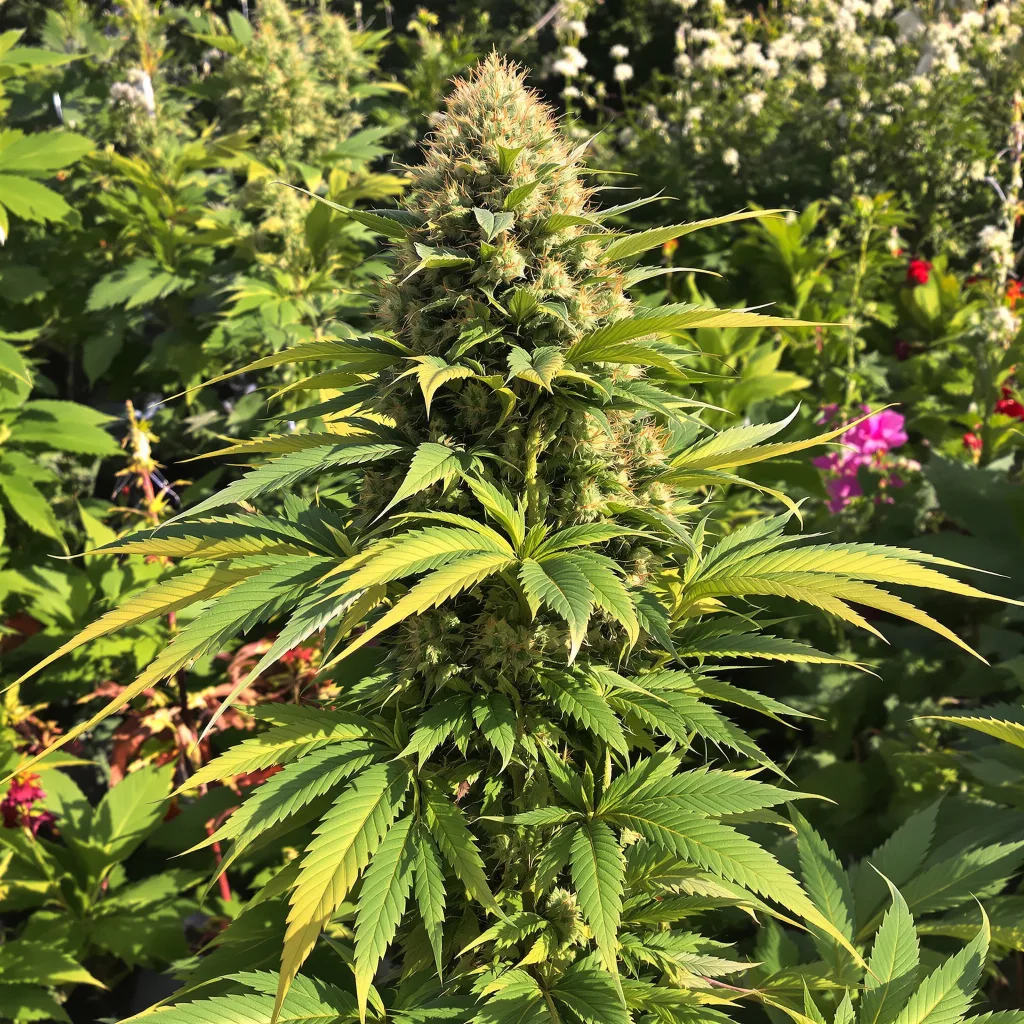Blueberry Milk 89% indica / 11% sativa flower with visible trichomes