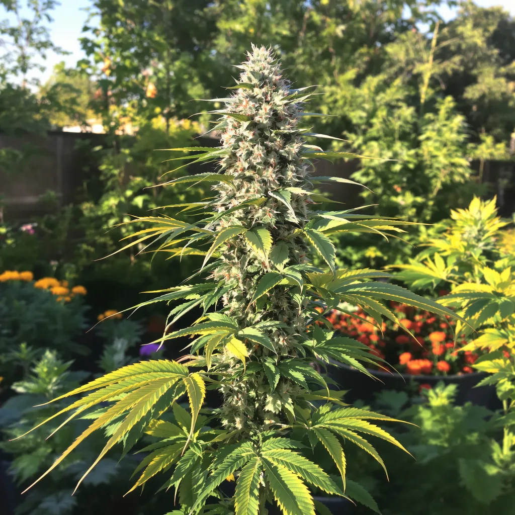 Blueberry Yum Yum 38% indica / 62% sativa flower with visible trichomes