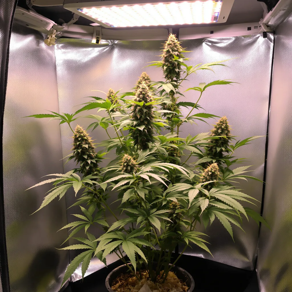 Brains Damage cannabis plant in flowering stage — approx. 90 cm feminised