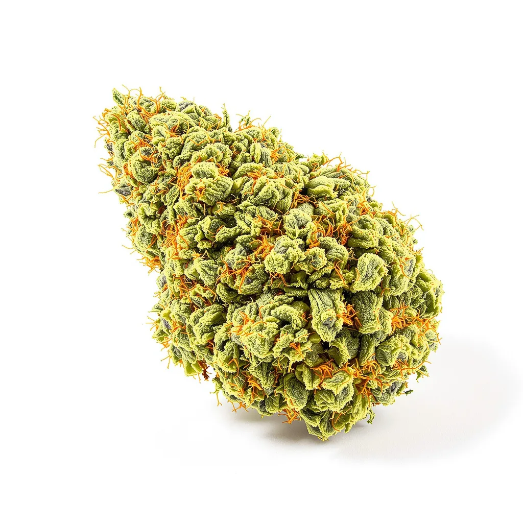 Bruce Banner #3 20% indica / 80% sativa flower with visible trichomes