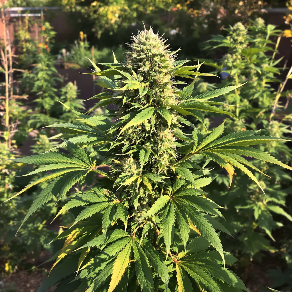Buddha Tahoe 100% indica / 50% sativa flower with visible trichomes