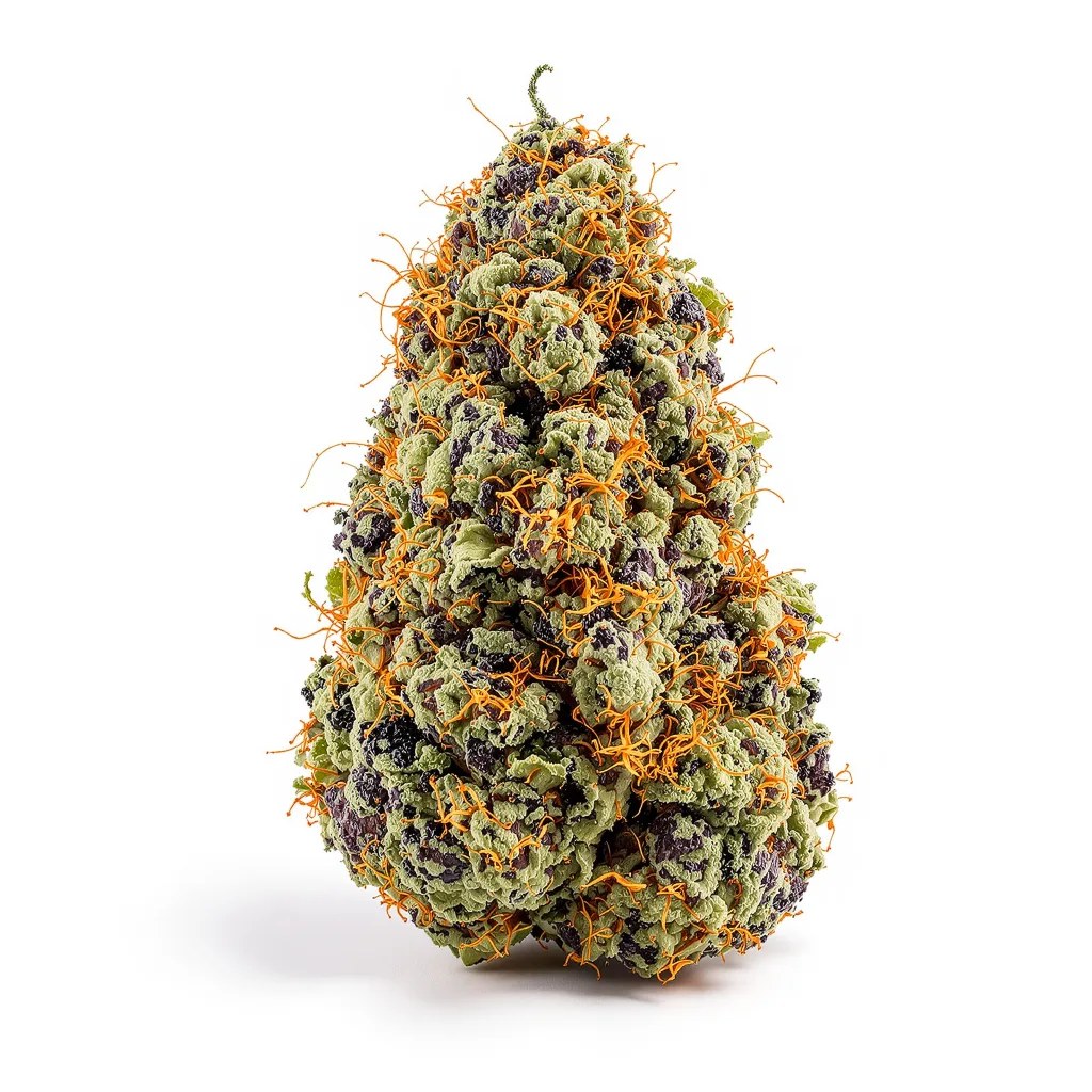 Burkle 78% indica / 22% sativa flower with visible trichomes