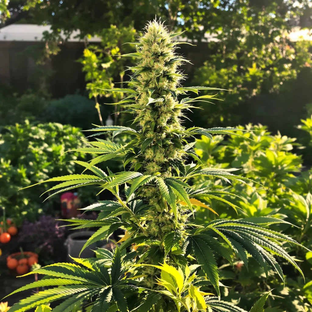 Burmese Kush 50% indica / 50% sativa flower with visible trichomes