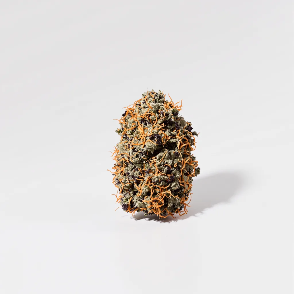 Cali Kush 90% indica / 10% sativa flower with visible trichomes