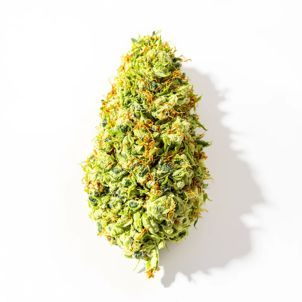 California Love 30% indica / 70% sativa flower with visible trichomes