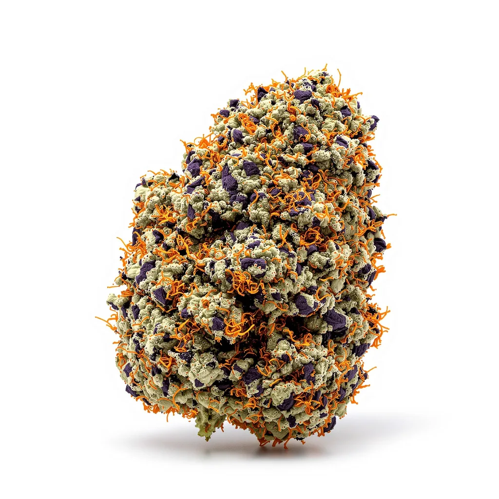 Candy Cane 88% indica / 12% sativa flower with visible trichomes