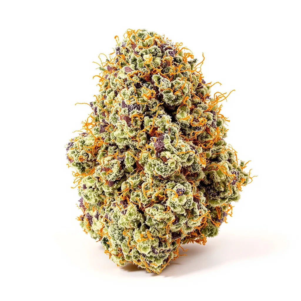 Candy Jack 50% indica / 50% sativa flower with visible trichomes