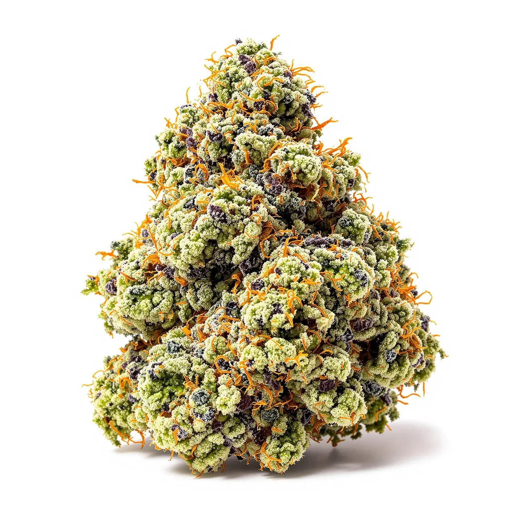 Candyland Peyote 56% indica / 44% sativa flower with visible trichomes