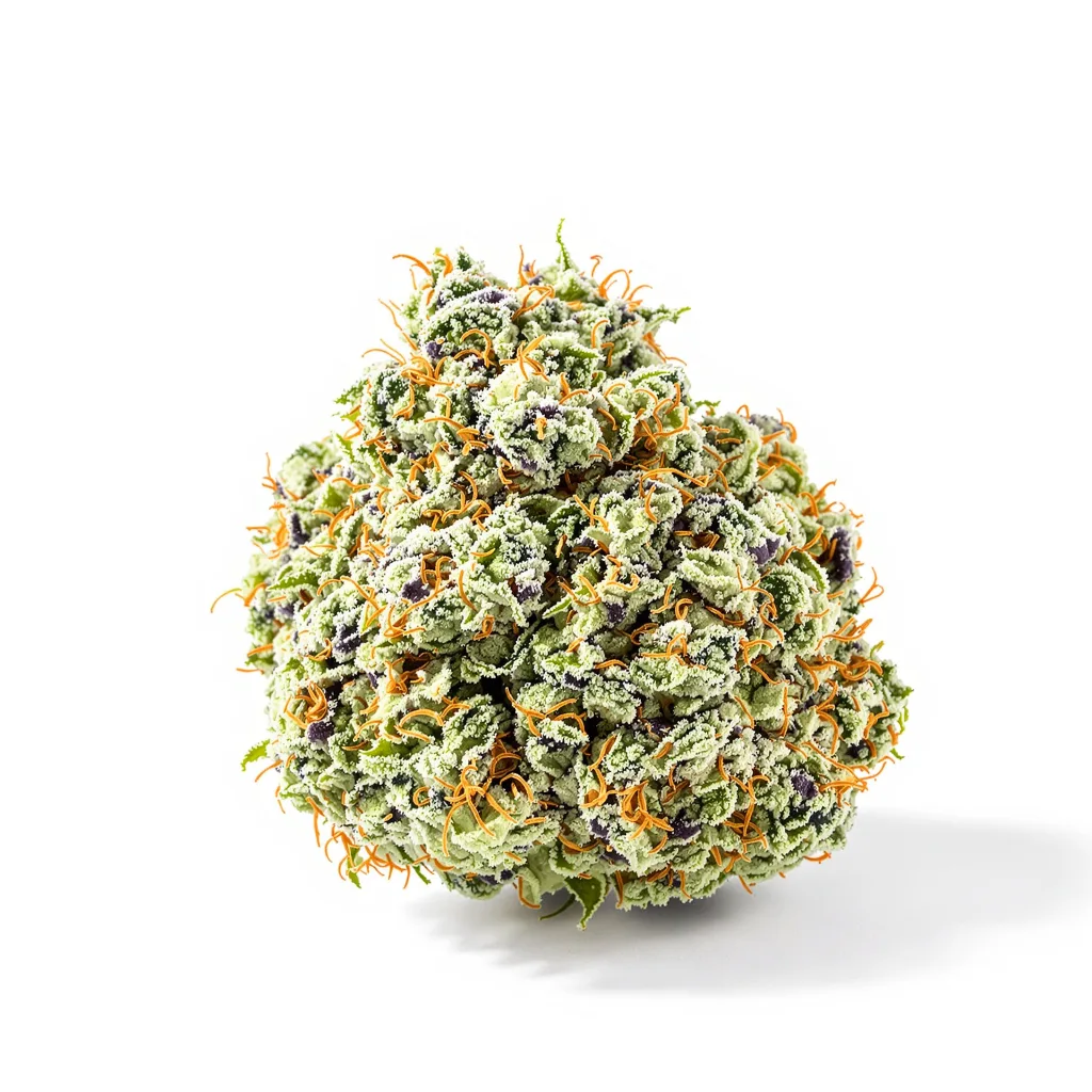 Cannalope Kush 25% indica / 65% sativa flower with visible trichomes
