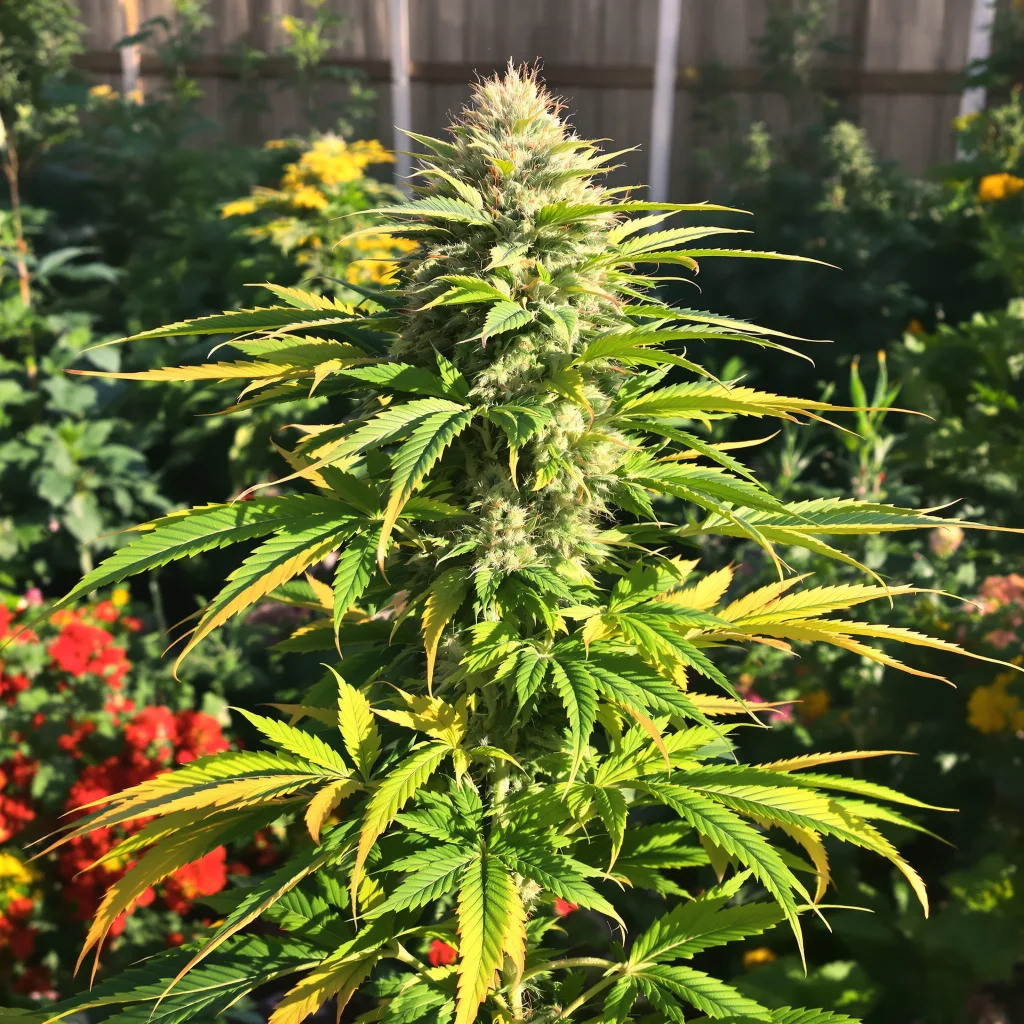 Cannatonic CBD 48% indica / 52% sativa flower with visible trichomes