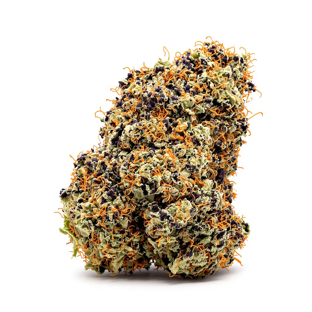 Casper OG 71% indica / 29% sativa flower with visible trichomes