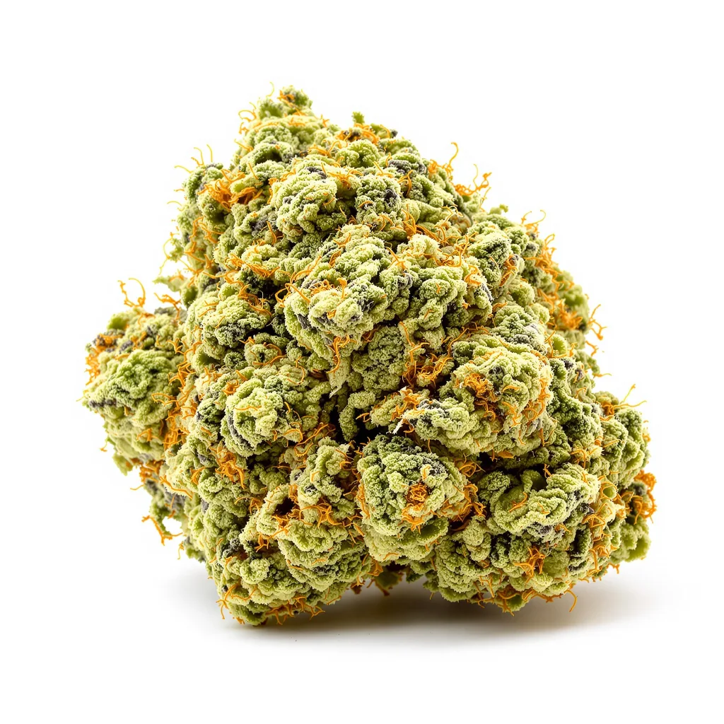 Cat Piss 25% indica / 75% sativa flower with visible trichomes