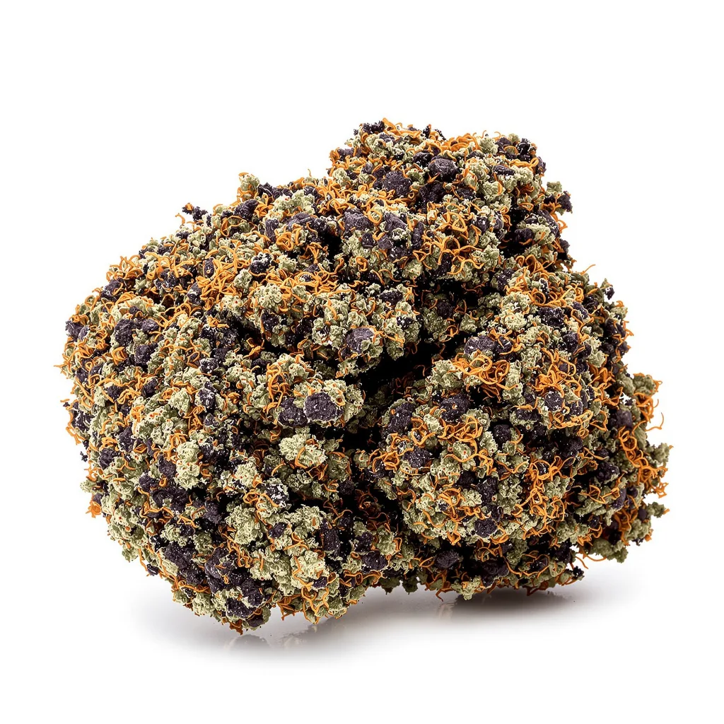 Cataract Kush 90% indica / 50% sativa flower with visible trichomes