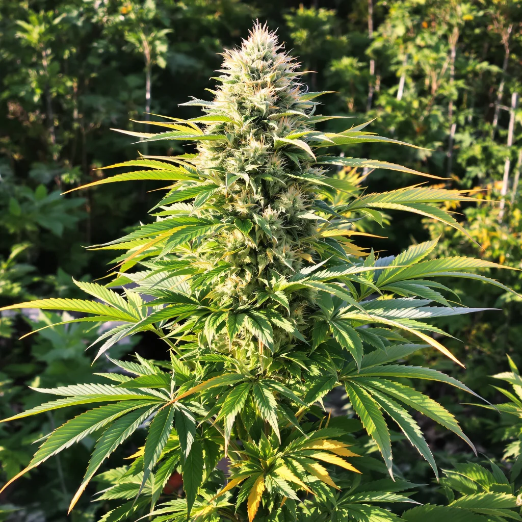 CBD Cream & Cheese 40% indica / 60% sativa flower with visible trichomes