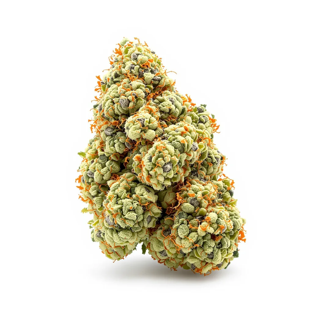 CBD Haze 40% indica / 60% sativa flower with visible trichomes