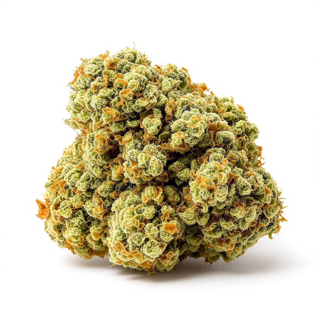 CBD MediHaze 59% indica / 41% sativa flower with visible trichomes