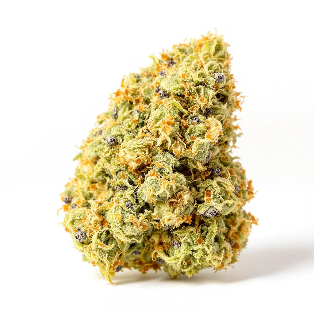 CBD Therapy 41% indica / 59% sativa flower with visible trichomes