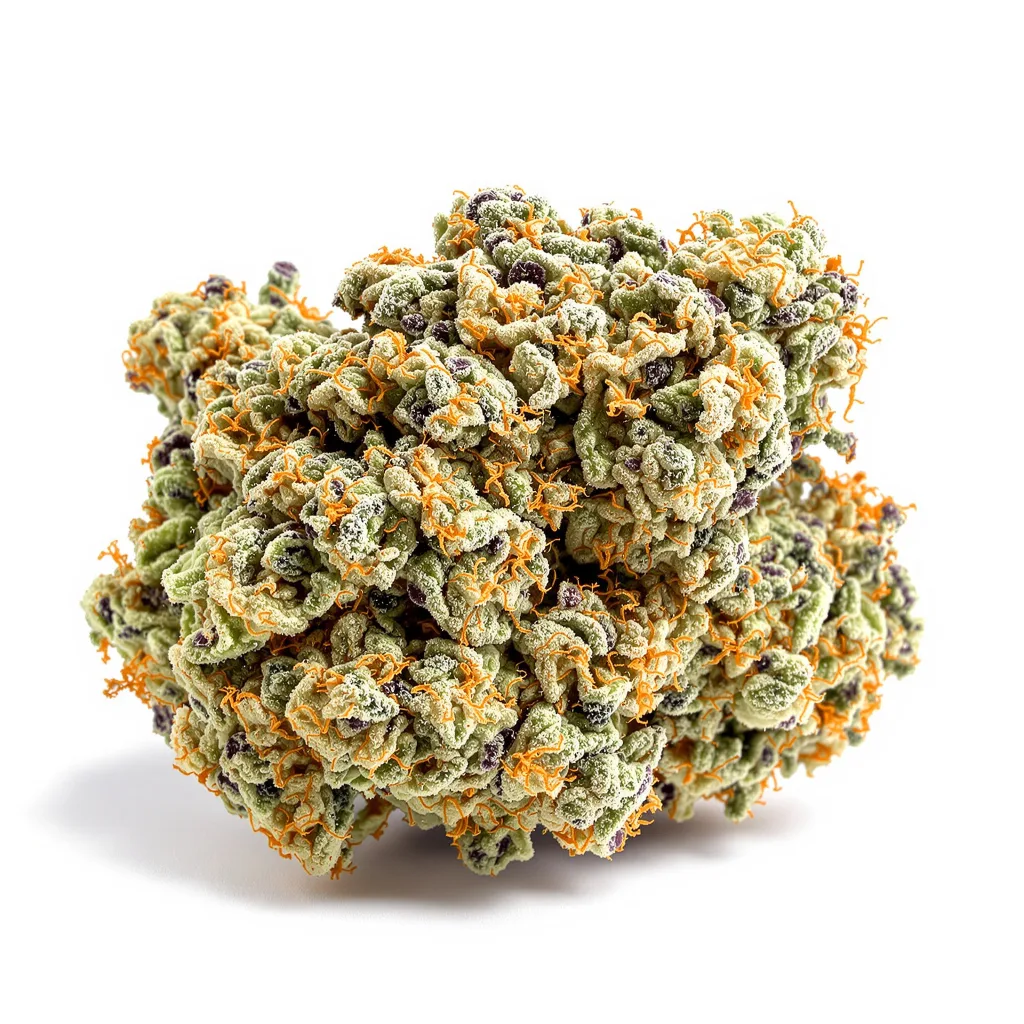 Cheese 60% indica / 40% sativa flower with visible trichomes