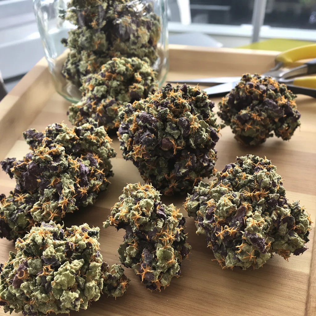 Chem Scout 86% indica / 14% sativa flower with visible trichomes