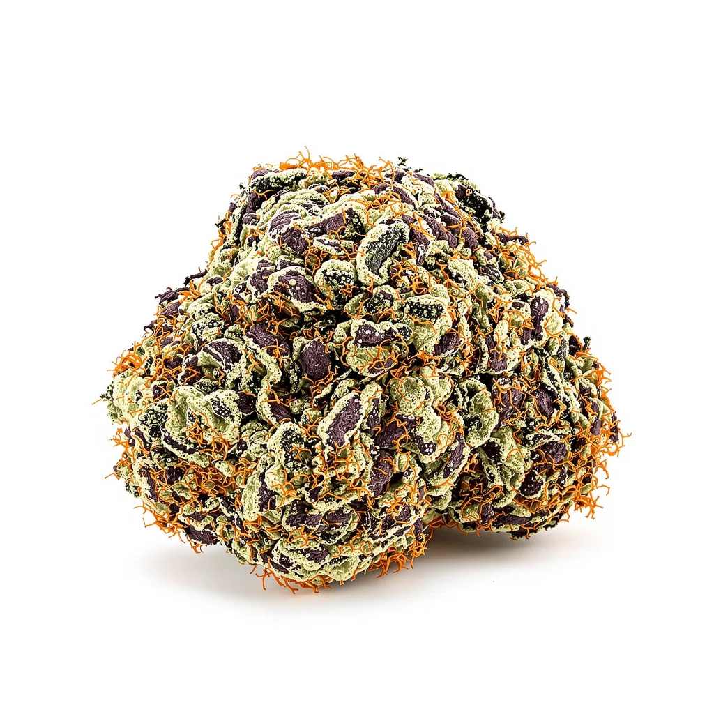 Chem Scout 86% indica / 14% sativa flower with visible trichomes