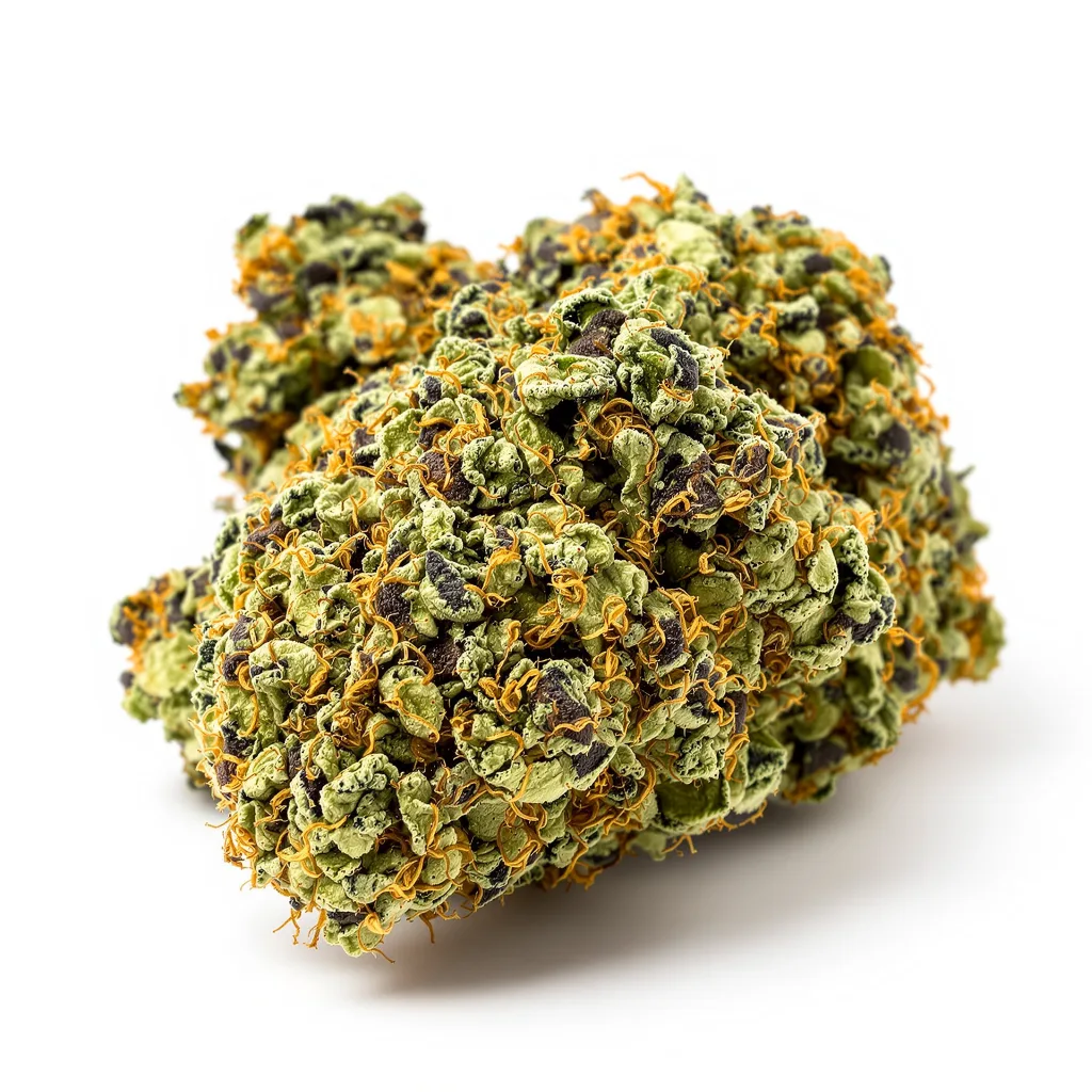 Chemdog #4 72% indica / 28% sativa flower with visible trichomes