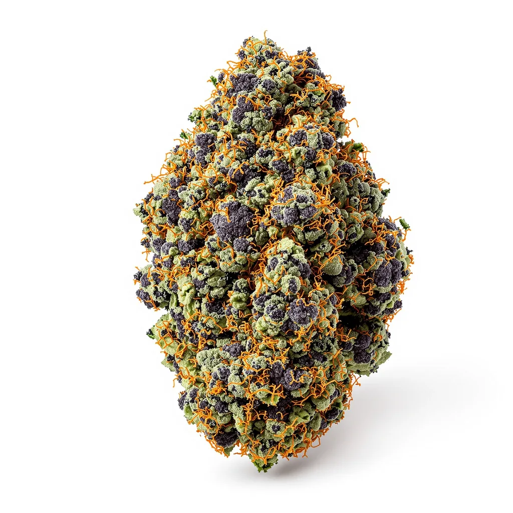 Chiesel 66% indica / 34% sativa flower with visible trichomes