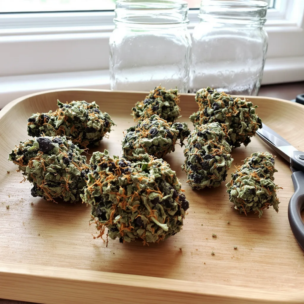 China Yunnan 65% indica / 35% sativa flower with visible trichomes