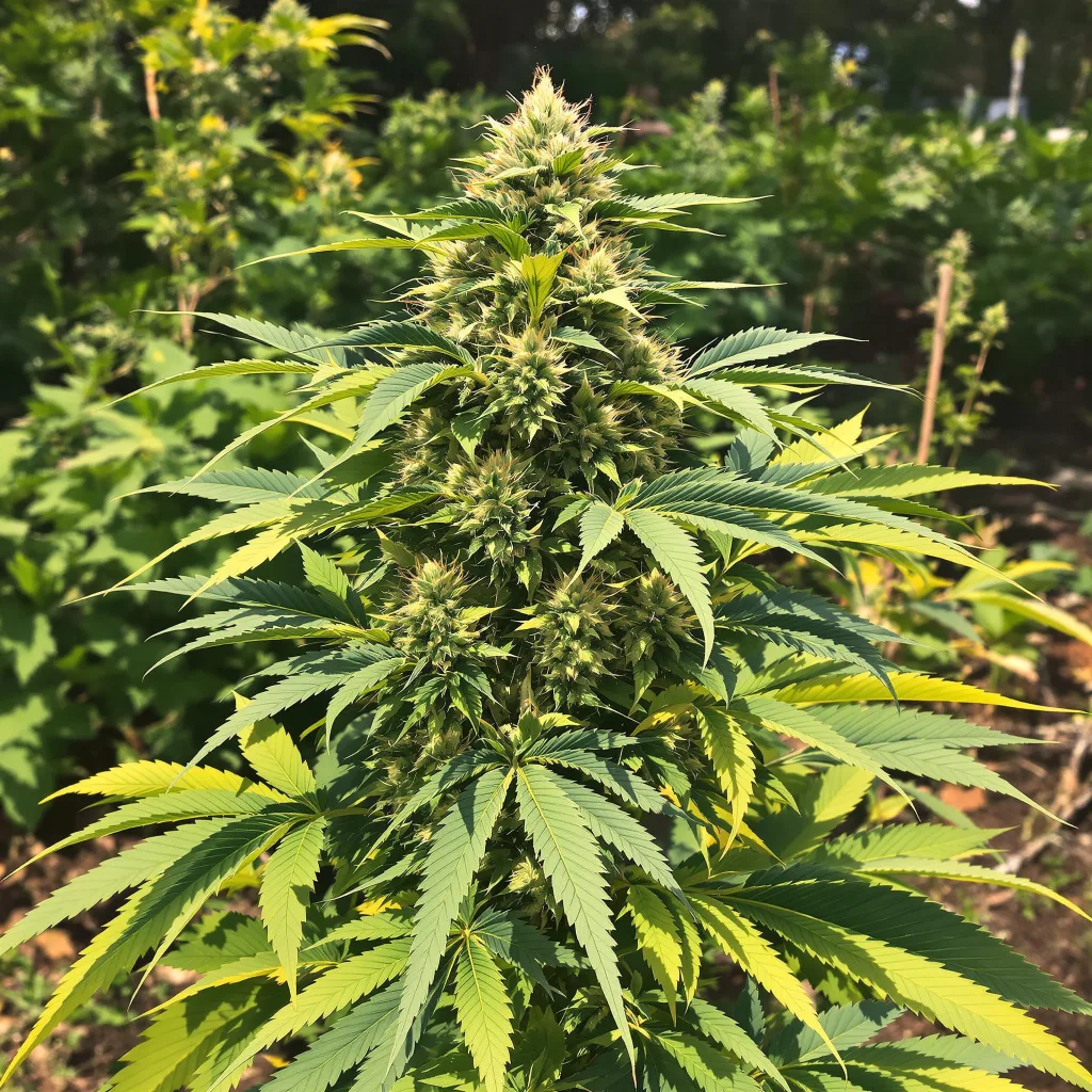 China Yunnan 65% indica / 35% sativa flower with visible trichomes