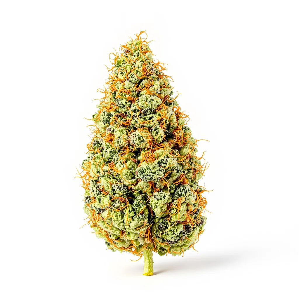 Chocolate Thai 16% indica / 84% sativa flower with visible trichomes